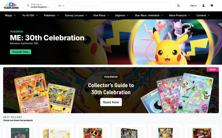 TCGplayer website screenshot